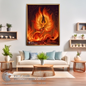 Tranh Chim Phụng Hoàng Múa Cánh Rực Lửa