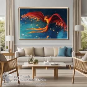 Tranh Chim Phụng Hoàng Sải Cánh Lớn