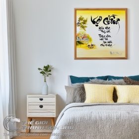 Tranh Chữ Thư Pháp Treo Tường Vợ Chồng Sắc Son