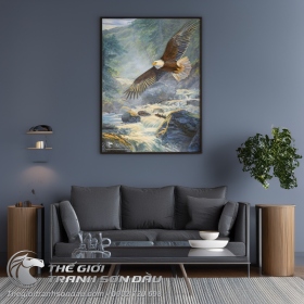 Tranh Đại Bàng Bay Qua Dòng Nước