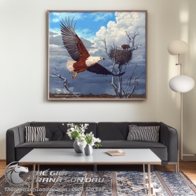 Tranh Đại Bàng Sải Cánh Dưới Trời Xanh