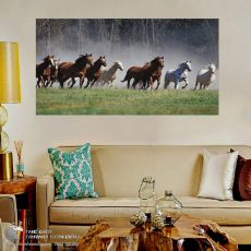 Tranh Đàn Ngựa Phi Treo Phòng Khách