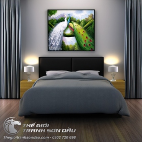 Tranh Đôi Uyên Ương Đậu Trên Cây