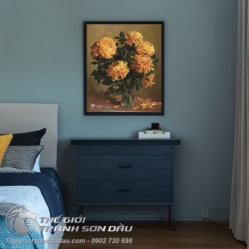 Tranh Hoa Cúc Vàng Tả Thực Đẹp