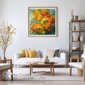 Tranh Hoa Cúc Vẽ Bay Nghệ Thuật Đẹp