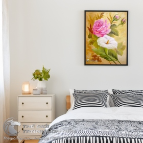 Tranh Hoa Hồng Trắng Đẹp Tinh Tế