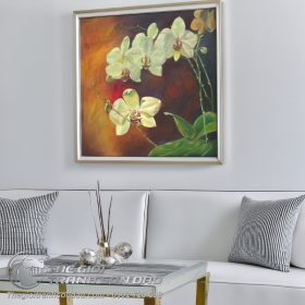 Tranh Hoa Lan Màu Trắng Khoe Sắc