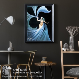 Tranh Khỏa Thân Cô Gái Bay Cùng Dải Lụa