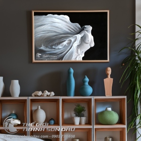 Tranh Khỏa Thân Cô Gái Bay Với Dải Lụa