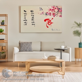 Tranh Nghệ Thuật Sơn Dầu Đón Mừng Tết Đến