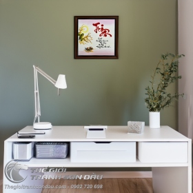 Tranh Nghệ Thuật Thư Pháp Chữ Tri Ân Màu Sơn Dầu Đẹp