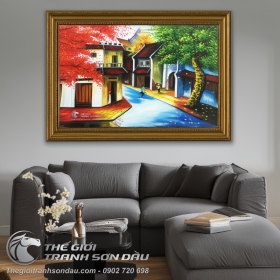 Tranh Phố Cổ Việt Nam Ngôi Nhà Mái Ngói