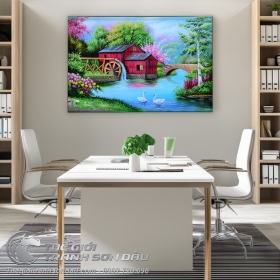 Tranh Phong Cảnh Ngôi Nhà Hạnh Phúc