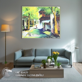 Tranh Phong Cảnh Phố Cổ Khổ Vuông