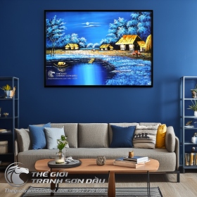 Tranh Phong Cảnh Quê Hương Sông Xanh