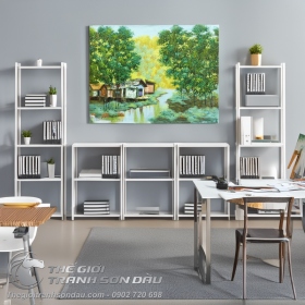Tranh Phong Cảnh Quê Hương Xuân Tươi