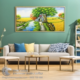 Tranh Quê Hương Cổng Làng