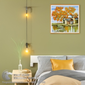 Tranh Quê Hương Hiện Đại Mùa Thu Lá Vàng