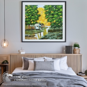 Tranh Quê Hương Việt Nam Nhà Sàn