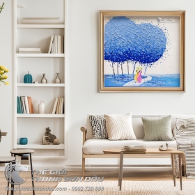 Tranh Sơn Dầu Cây Xanh Dương Phong Cảnh Việt Nam