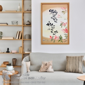 Tranh Sơn Dầu Chữ Xuân Mừng Năm Mới Đẹp