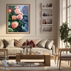 Tranh Sơn Dầu Hoa Hồng