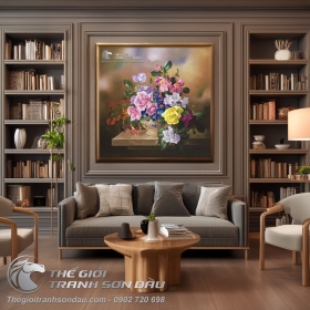 Tranh Sơn Dầu Hoa Tả Thực Cổ Điển