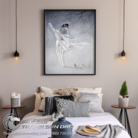 Tranh Sơn Dầu Thiếu Nữ Bán Khỏa Thân Treo Phòng Ngủ