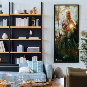 Tranh Sơn Dầu Thiếu Nữ Và Hoa Đẹp