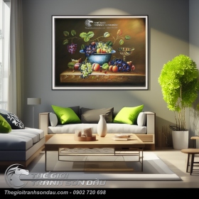 Tranh Sơn Dầu Tĩnh Vật Trái Cây Tả Thực Đẹp