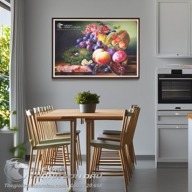 Tranh Sơn Dầu Tĩnh Vật Trái Cây và Tổ Chim