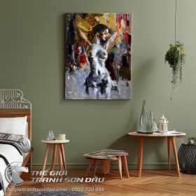 Tranh Sơn Dầu Trát Bay Thiếu Nữ Khỏa Thân