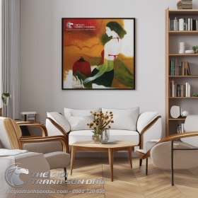 Tranh Sơn Dầu Vẽ Cô Gái Mặc Áo Yếm