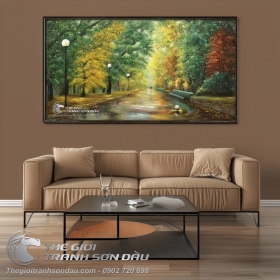 Tranh Sơn Dầu Vẽ Phong Cảnh Con Đường