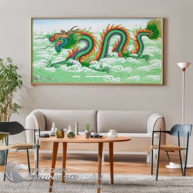 Tranh Thanh Long Cưỡi Mây Vượt Sóng