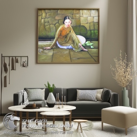 Tranh Thiếu Nữ Việt Nam Mặc Áo Dài