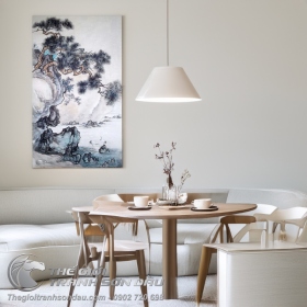 Tranh Thủy Mạc Cây Tùng Bên Vách Đá