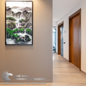 Tranh Thủy Mạc Phong Cảnh Sơn Thủy Sương Sớm