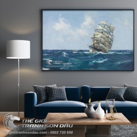 Tranh Thuyền Buồm Trôi Nổi Trên Mặt Biển