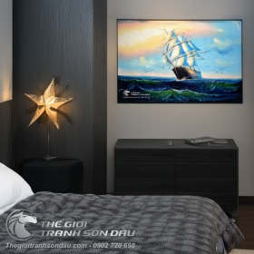 Tranh Thuyền Buồm Và Biển Cả