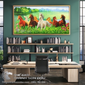 Tranh Treo Tường Bát Mã Du Xuân