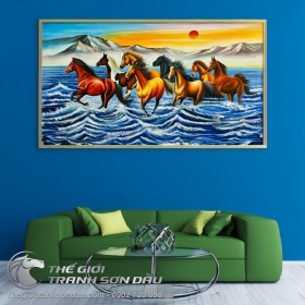 Tranh Treo Tường Sơn Dầu Bát Mã Thành Công