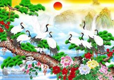 Tranh tùng hạc diên niên và ý nghĩa, cách treo