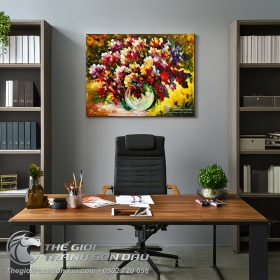 Tranh Vẽ Bình Hoa Nở Rực Rỡ