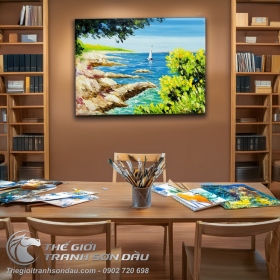 Tranh Vẽ Châu Âu Con Thuyền Nhỏ Ra Khơi