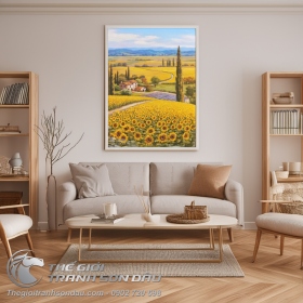 Tranh Vẽ Khu Vườn Hoa Hướng Dương Ấn Tượng