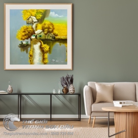 Tranh Vẽ Quê Hương Mùa Thu Vàng Rực Rỡ