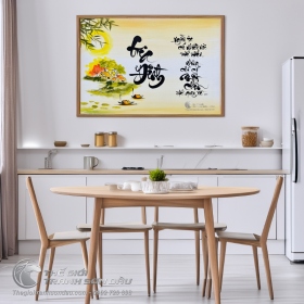 Tranh Vẽ Sơn Dầu Chữ Gia Đình Hạnh Phúc