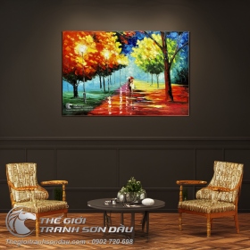 Tranh Vẽ Sơn Dầu Hiện Đại Tình Yêu Lứa Đôi