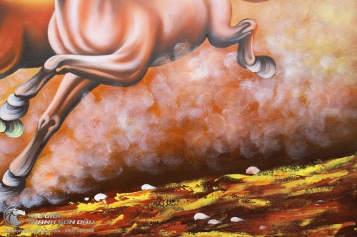 Tranh 8 Con Ngựa Chạy Trên Đất